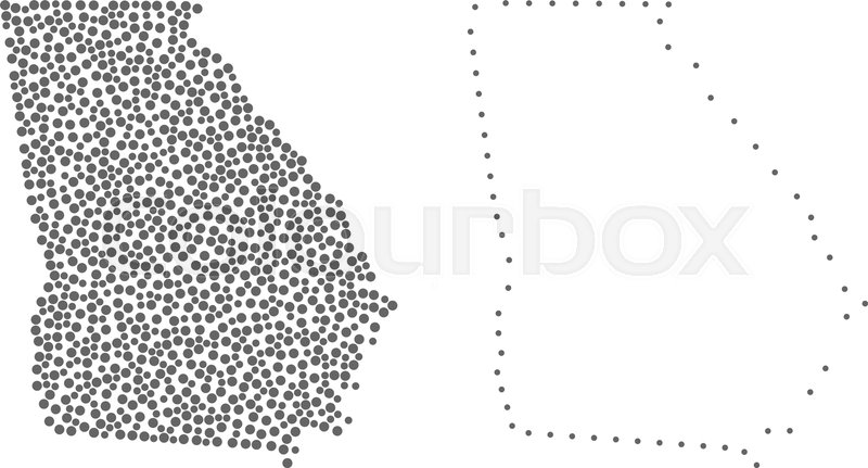 800x431 Dot And Frame Map Of Georgia State Stock Vector Colourbox