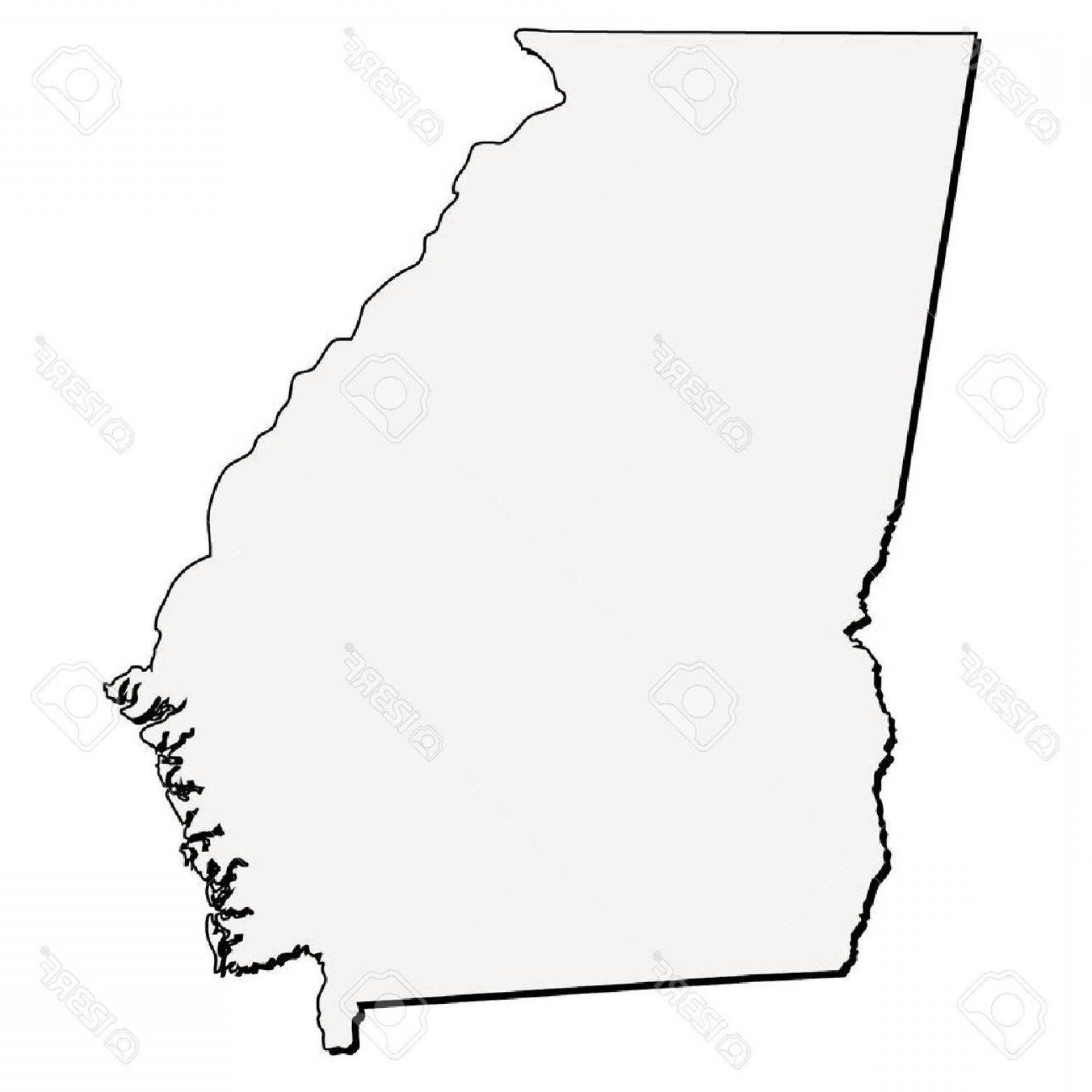 1560x1560 Photostock Vector Vector Georgia State D Outline Map Wallkeeper