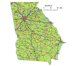 253x220 Preview Of Georgia State Vector Road Map Lossless Scalable Pdf