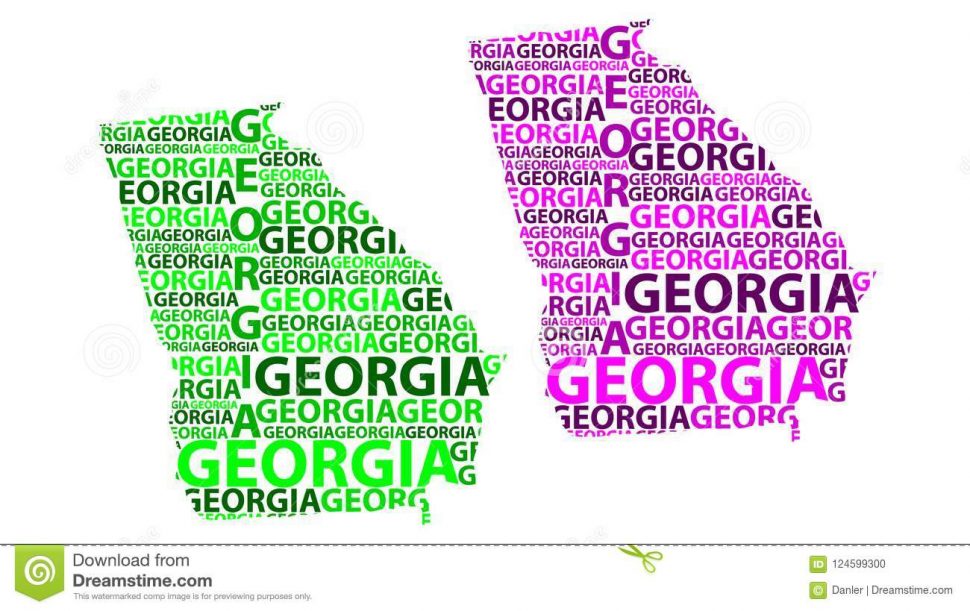 970x611 Us Map Map Georgia State Vector Illustration Stock Sketch United