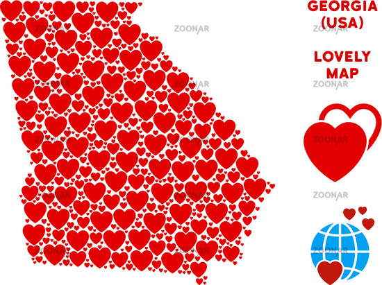 550x411 Photo Vector Love American State Georgia Map