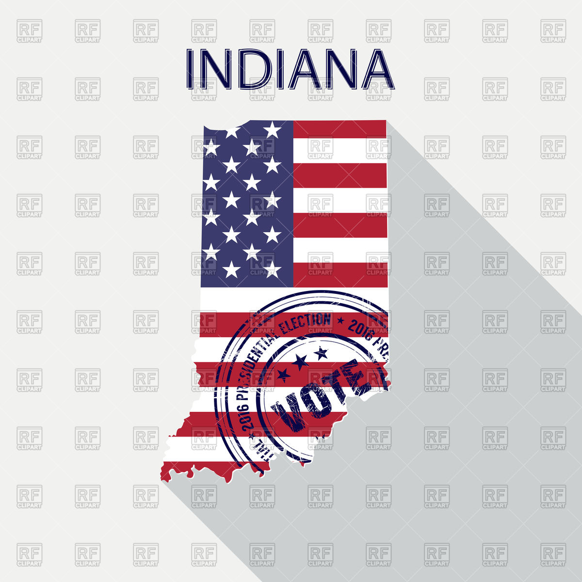 State Of Indiana Map With Flag And Presidential Day Vote Stamp 1200x1200 State Of Indiana Map With Flag And Presidential Day Vote Stamp