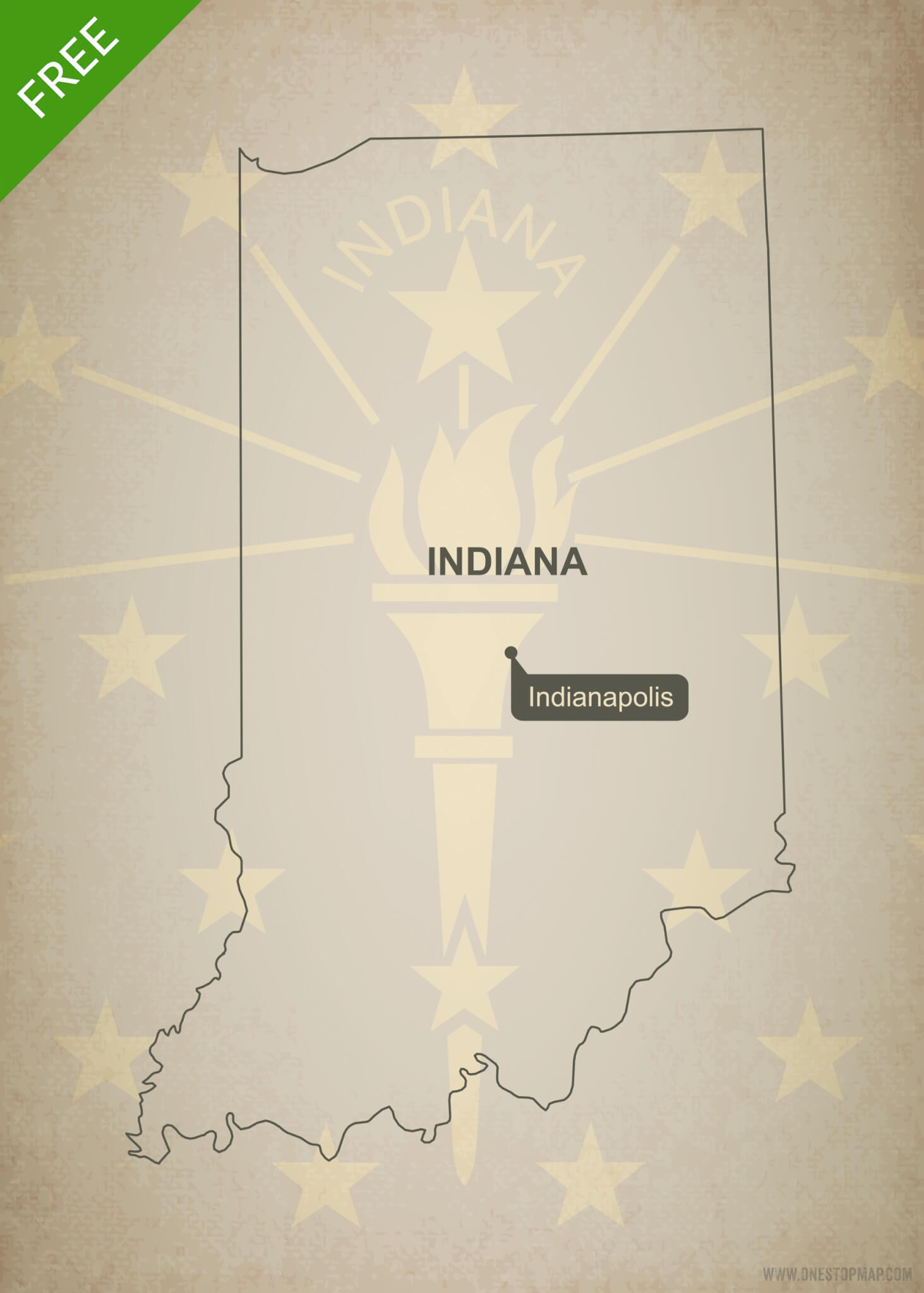 Free Vector Map Of Indiana Outline One Stop Map 1463x2048 Free Vector Map Of Indiana Outline One Stop Map