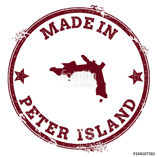 500x500 Peter Island Seal Vintage Island Map Sticker Grunge Rubber Stamp