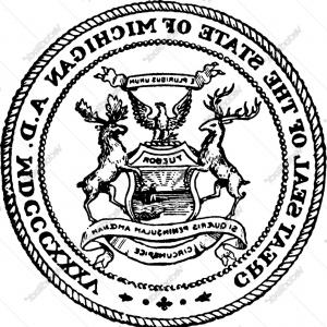 300x300 The Great Seal Of The State Of Michigan Vintage Vector Soidergi