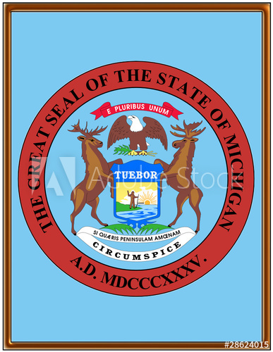 387x500 Usa State Michigan Seal Emblem Coat