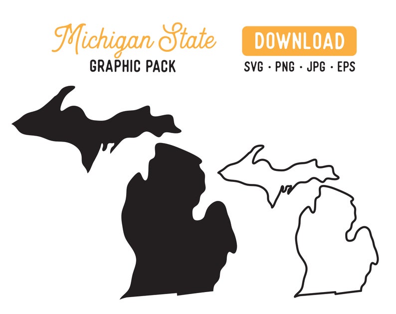 794x630 Michigan Vector State Clipart Bundle Michigan Etsy