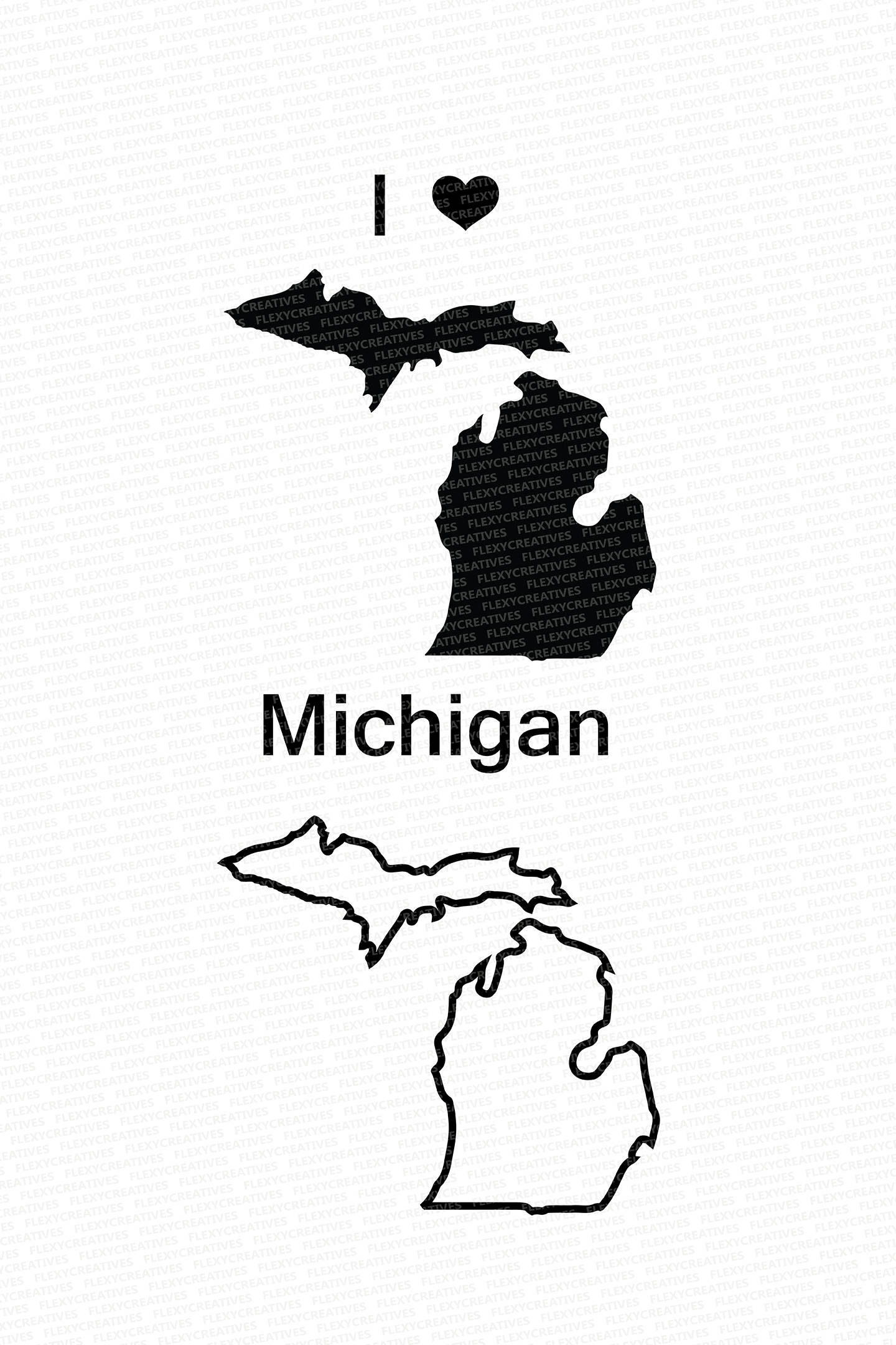 1440x2160 Michigan Vector State Clipart Michigan Clip Art Michigan Etsy