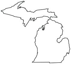 236x213 State Of Michigan Outline County Map City Map State Outline Map