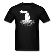 190x190 State Of Michigan Rooted Vector Roots Silhouette Men's T Shirt