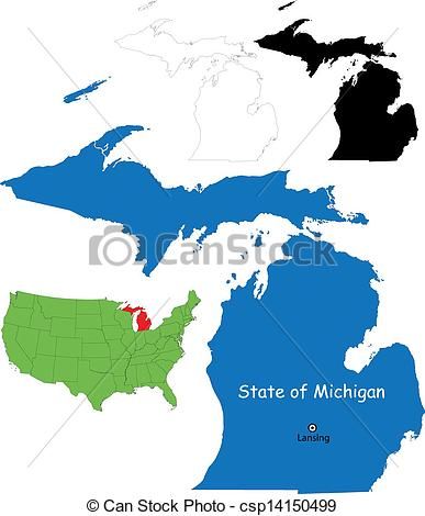 387x470 State Of Michigan Clip Art State Of Michigan, Usa Up North
