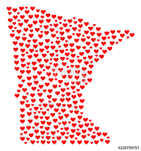 Mosaic Map Of Minnesota State Designed With Red Love Hearts 468x500 Mosaic Map Of Minnesota State Designed With Red Love Hearts