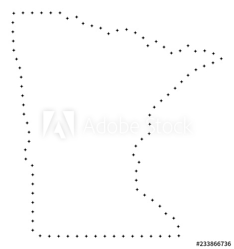 Vector Stroke Dot Minnesota State Map In Black Color, Small Border 470x500 Vector Stroke Dot Minnesota State Map In Black Color, Small Border