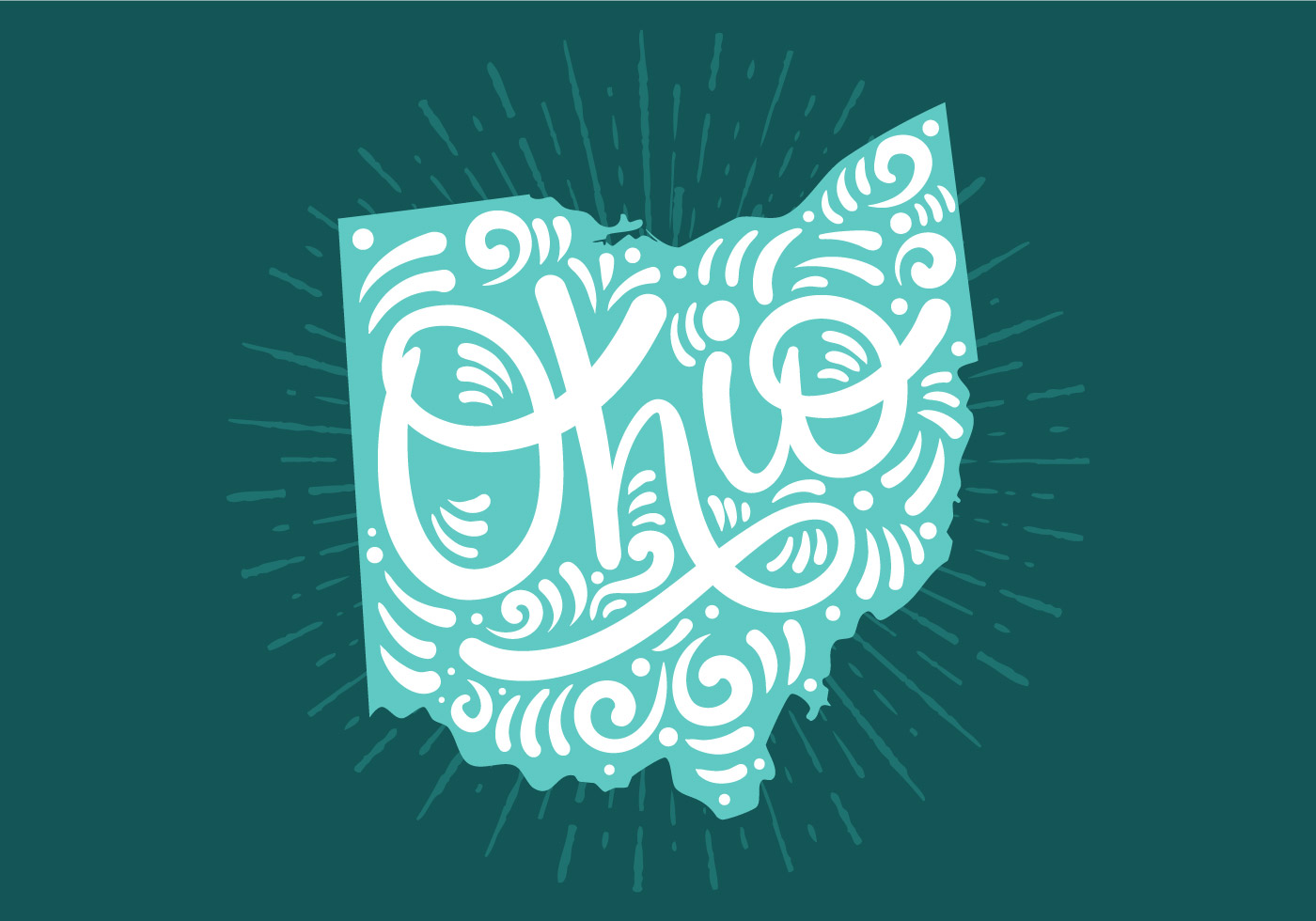 1400x980 Ohio Free Vector Art
