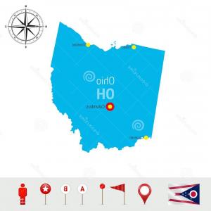 300x300 Ohio Vector Map Isolated White Background High Detailed Silhouette