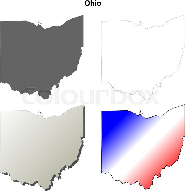 777x800 Ohio State Blank Vector Outline Map Stock Vector Colourbox