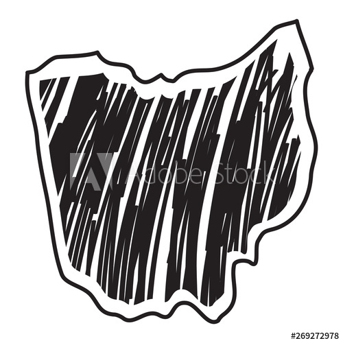 500x500 Isolated Sketch Of The State Of Ohio