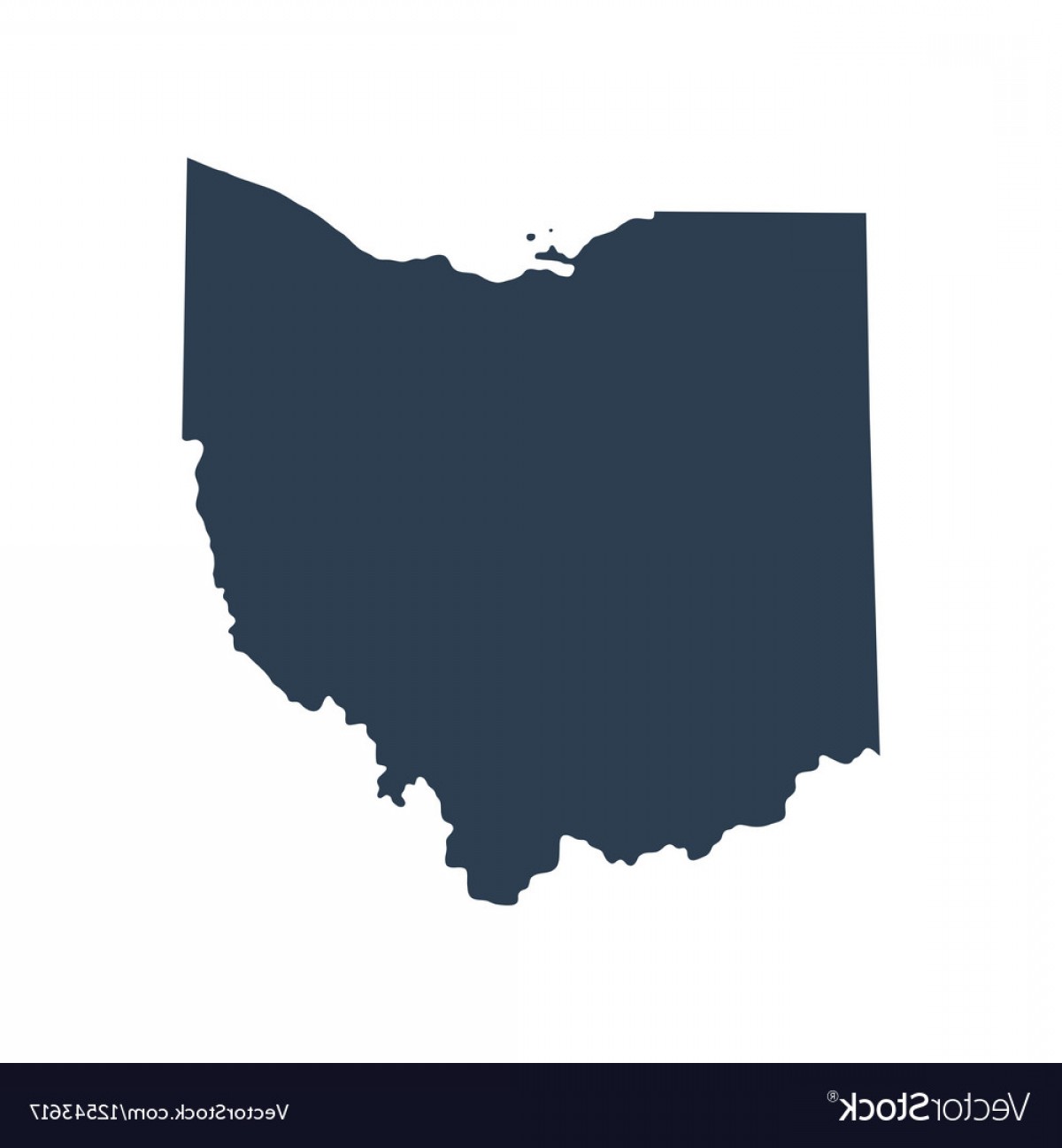 1200x1296 Map Of The Us State Ohio Vector Studiogrfx