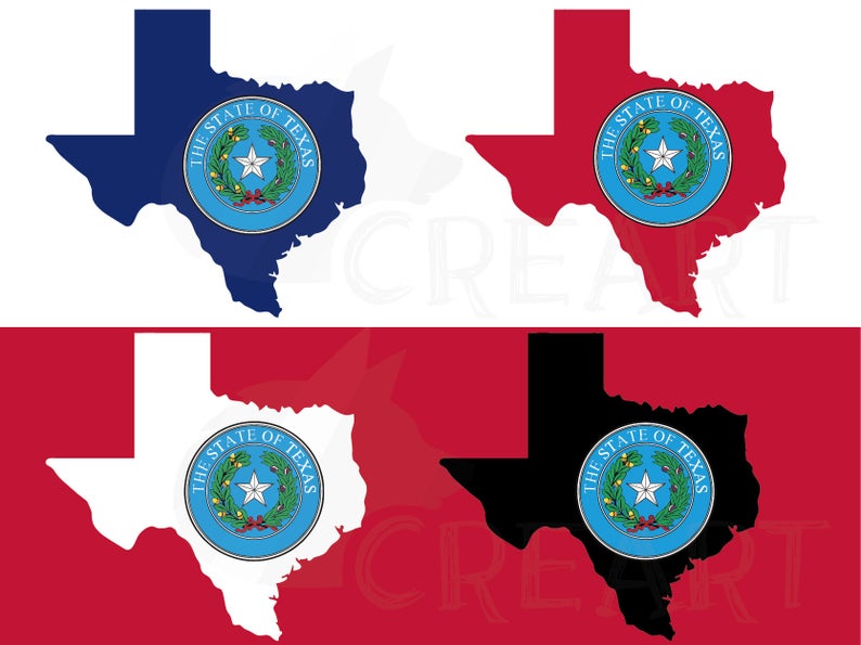794x595 Texas State Seal And Map Flag Clip Art Collection Etsy