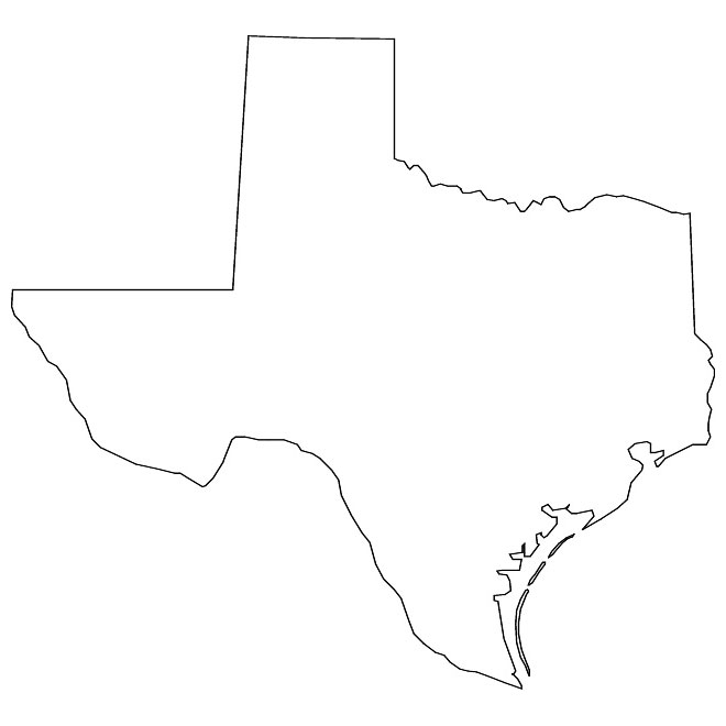 Outline Vector Map Of Texas 660x660 Outline Vector Map Of Texas