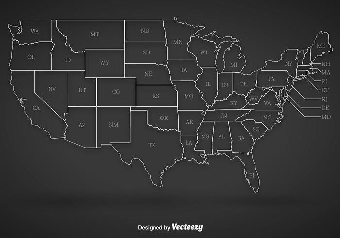 Vector United State Outlines 700x490 Vector United State Outlines