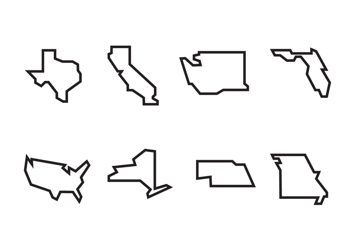 Free State Outlines Vector 700x490 Free State Outlines Vector