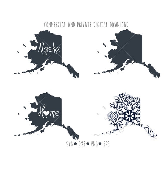 570x576 Alaska State Digital Mandala Home Heart Design Decor Alaska Etsy