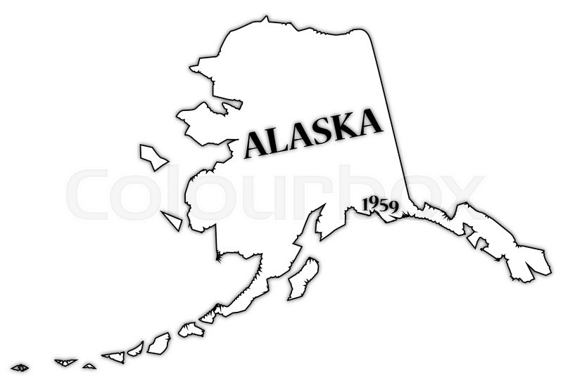 800x551 An Alaska State Outline With The Date Stock Vector Colourbox
