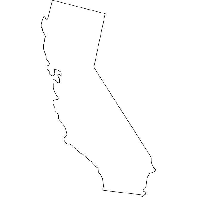 660x660 California Outline Map