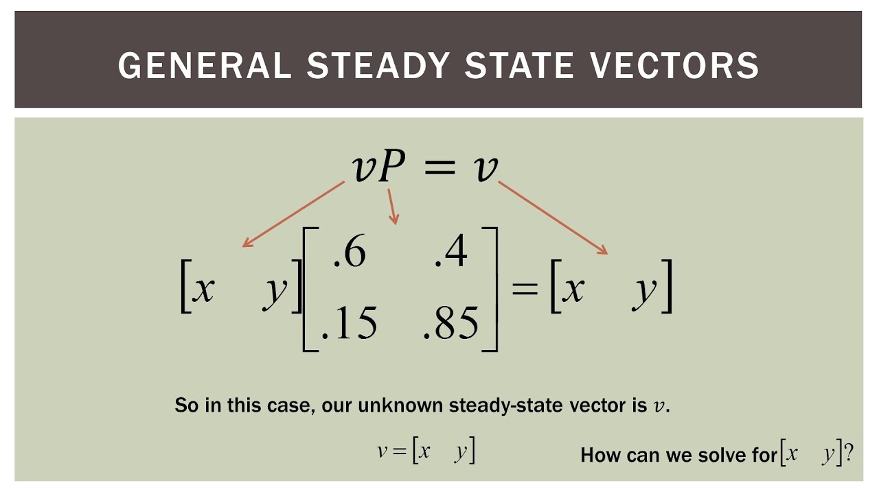 Finite Math Markov Steady State Vectors 1280x720 Finite Math Markov Steady State Vectors