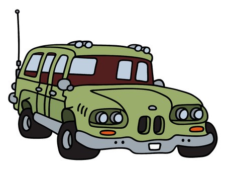 Funny Classic Big Green Station Wagon Royalty Free Vector Graphics 450x338 Funny Classic Big Green Station Wagon Royalty Free Vector Graphics