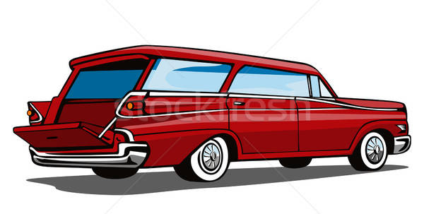 Red Car Station Wagon Back View Vector Illustration Aloysius 600x303 Red Car Station Wagon Back View Vector Illustration Aloysius