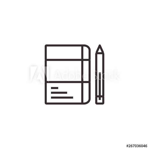 500x500 Pencil And Notebook, Stationary Vector Icon, Pixel Perfect