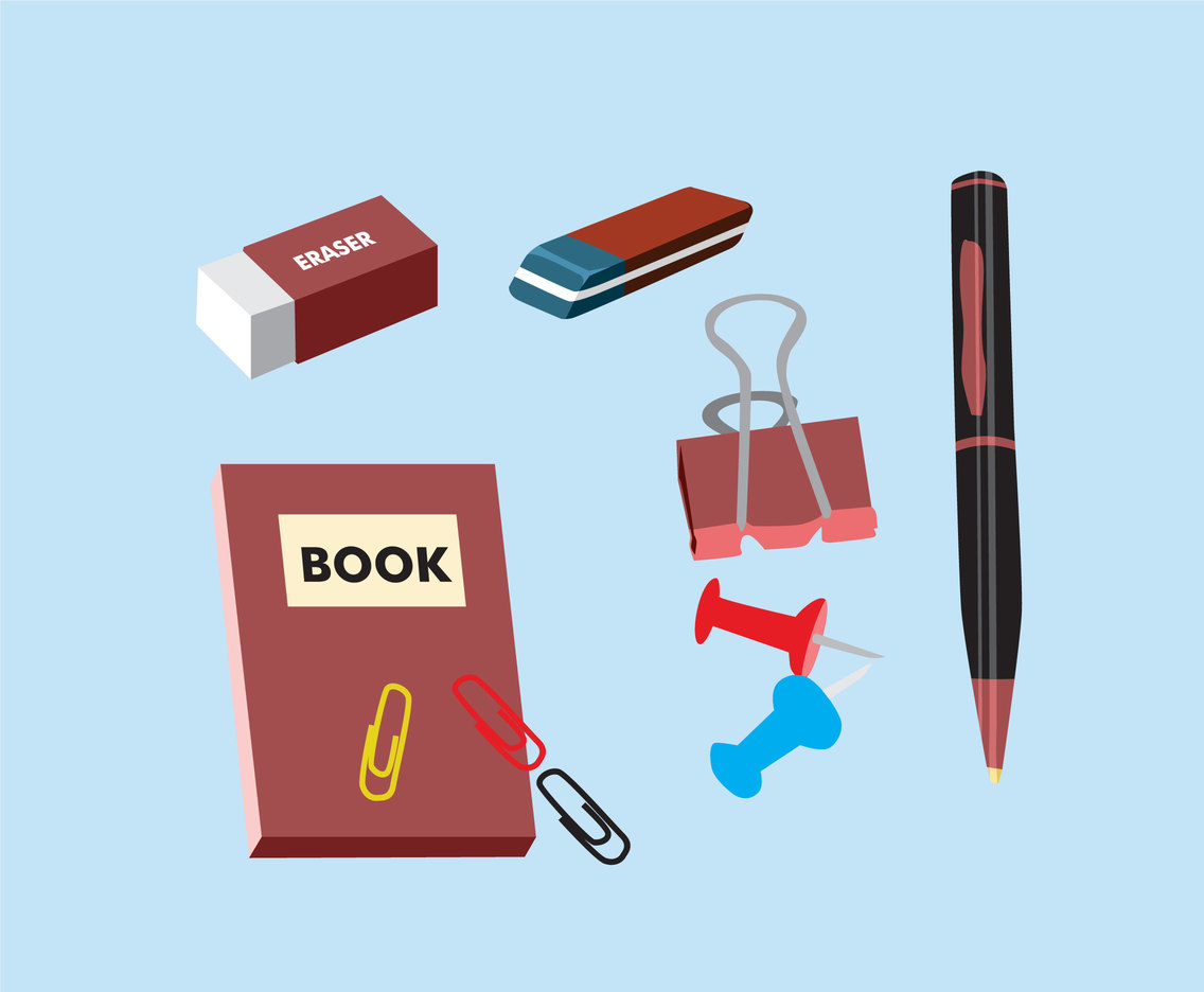 1136x936 Stationary Kit Vector Vector Art Graphics