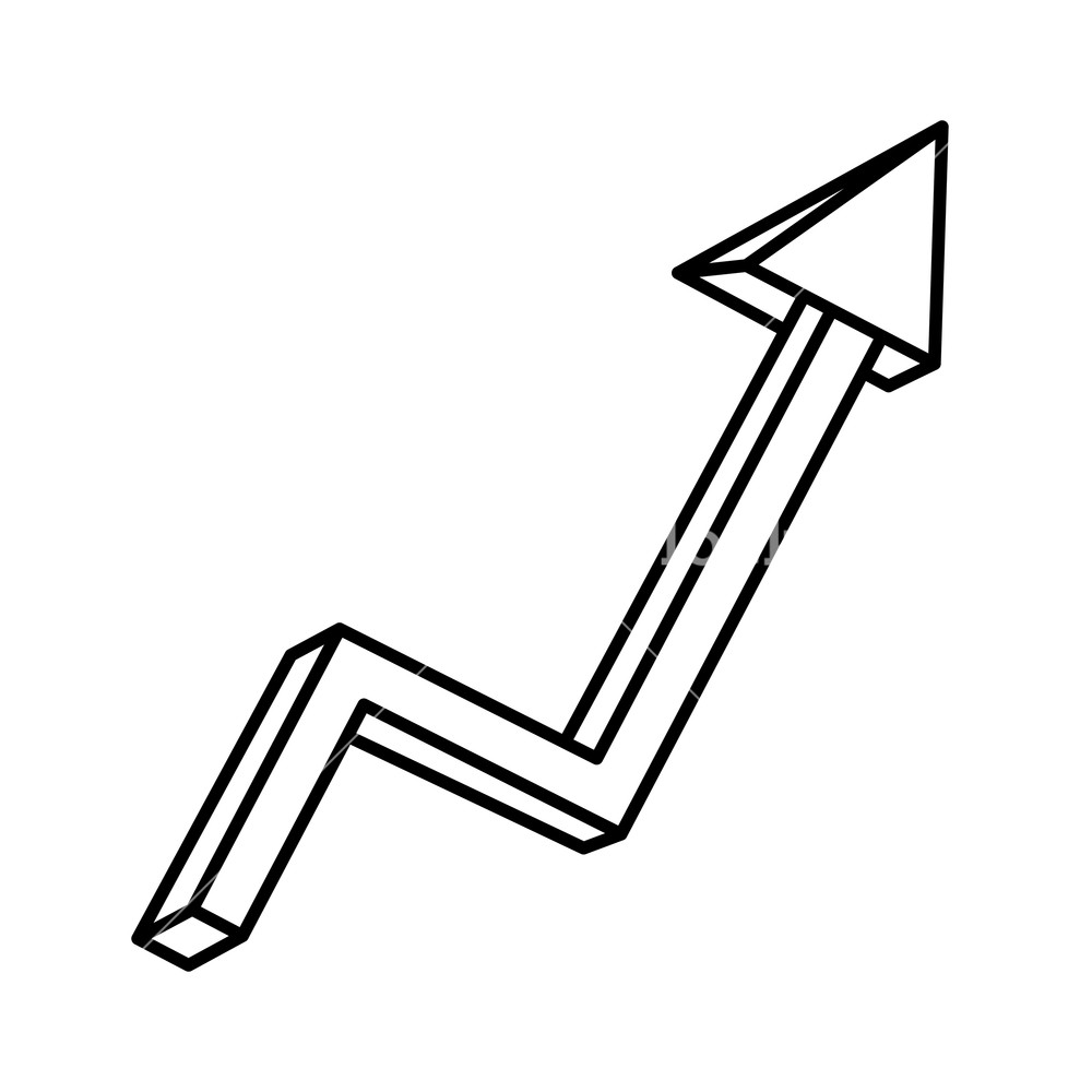 1000x1000 Arrow Statistics Up Icon Vector Illustration Design Royalty Free