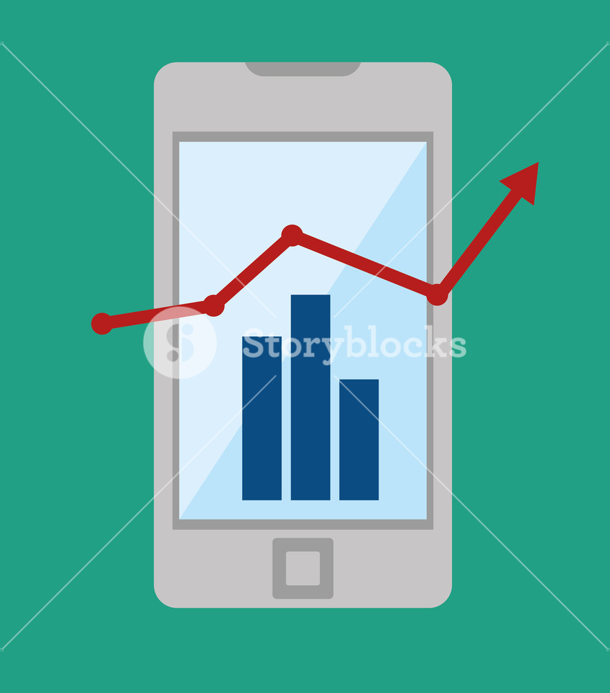 880x1000 Technology Business Growth Statistics Design Icon Vector