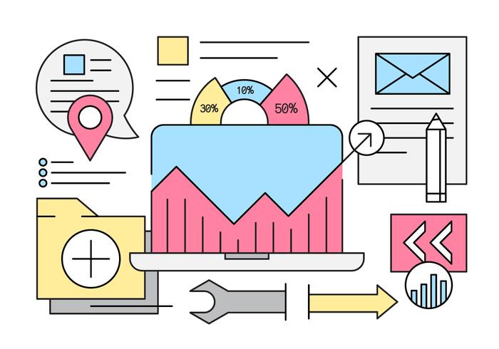 Linear Business Statistics Vector Elements 700x490 Linear Business Statistics Vector Elements