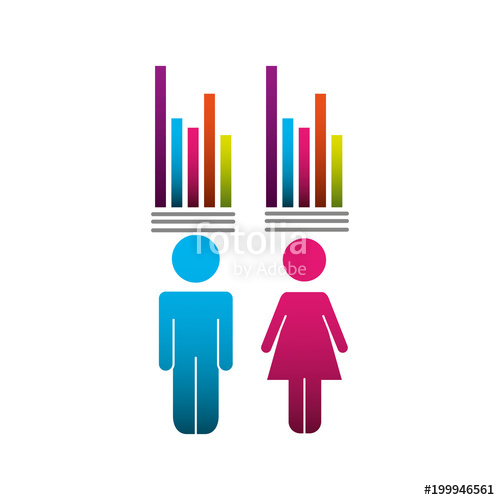 Couple Pictogram With Bars Statistics Vector Illustration Design 500x500 Couple Pictogram With Bars Statistics Vector Illustration Design