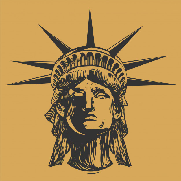 626x626 Liberty Face Statue Hand Drawn Vector Premium Download