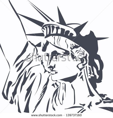 450x470 Statue Of Liberty Fragment Vector Illustration