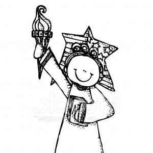 300x300 Lady Liberty Holding Torch And Book With Star Behind Head Newwaysys