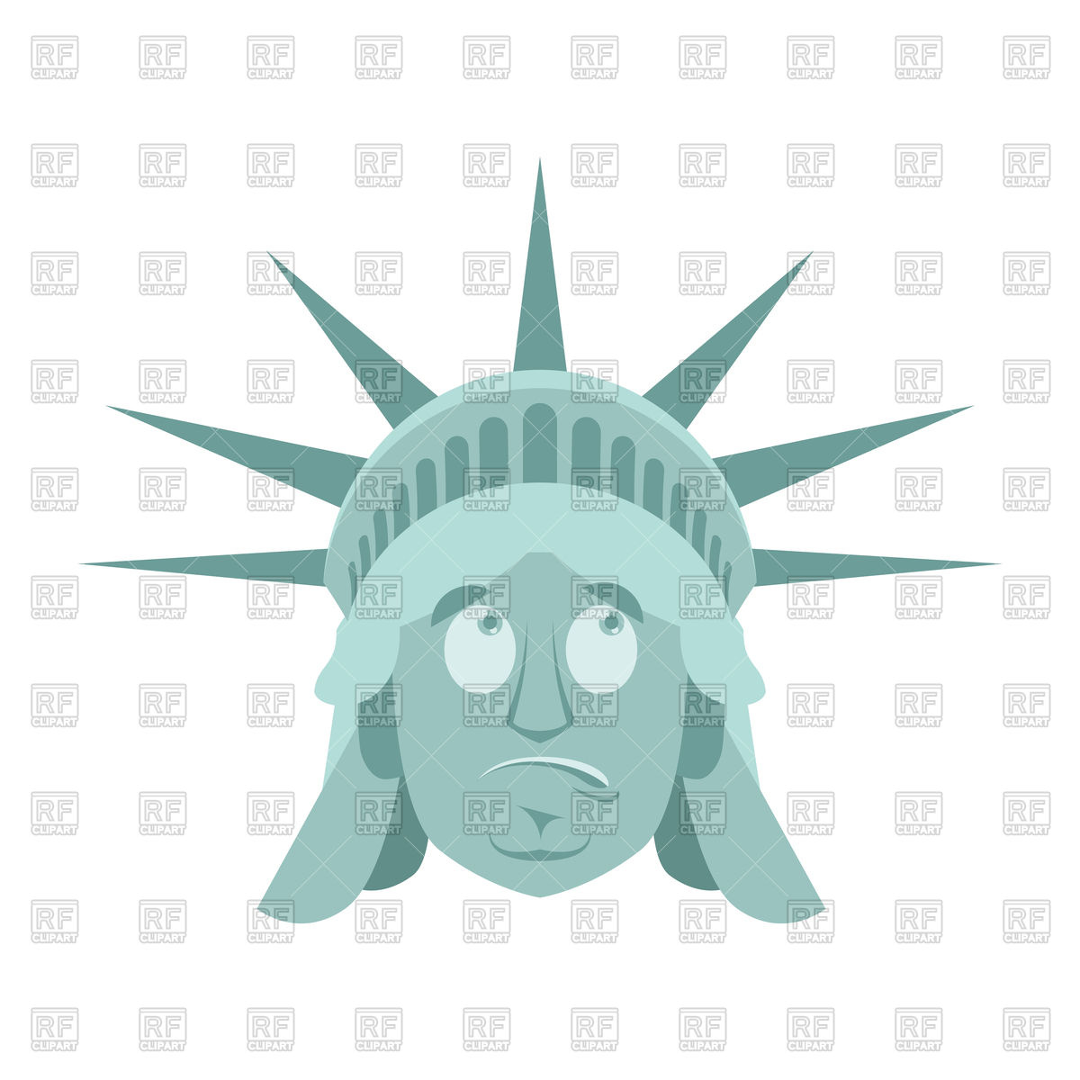 1200x1200 Sad Statue Of Liberty Head On White Background Vector Image