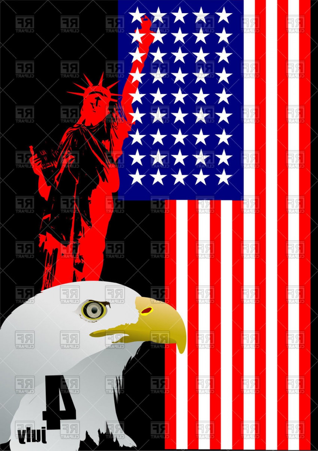 1016x1440 Statue Of Liberty And Eagle Head On Us Flag Independenca Day