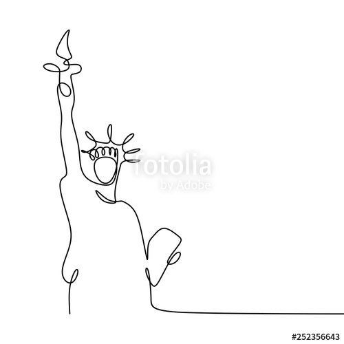 500x500 Statue Of Liberty Continuous One Line Vector Illustration