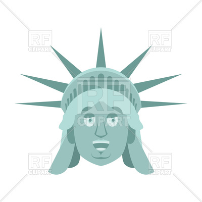 400x400 Statue Of Liberty Head On White Background Vector Image Of Objects