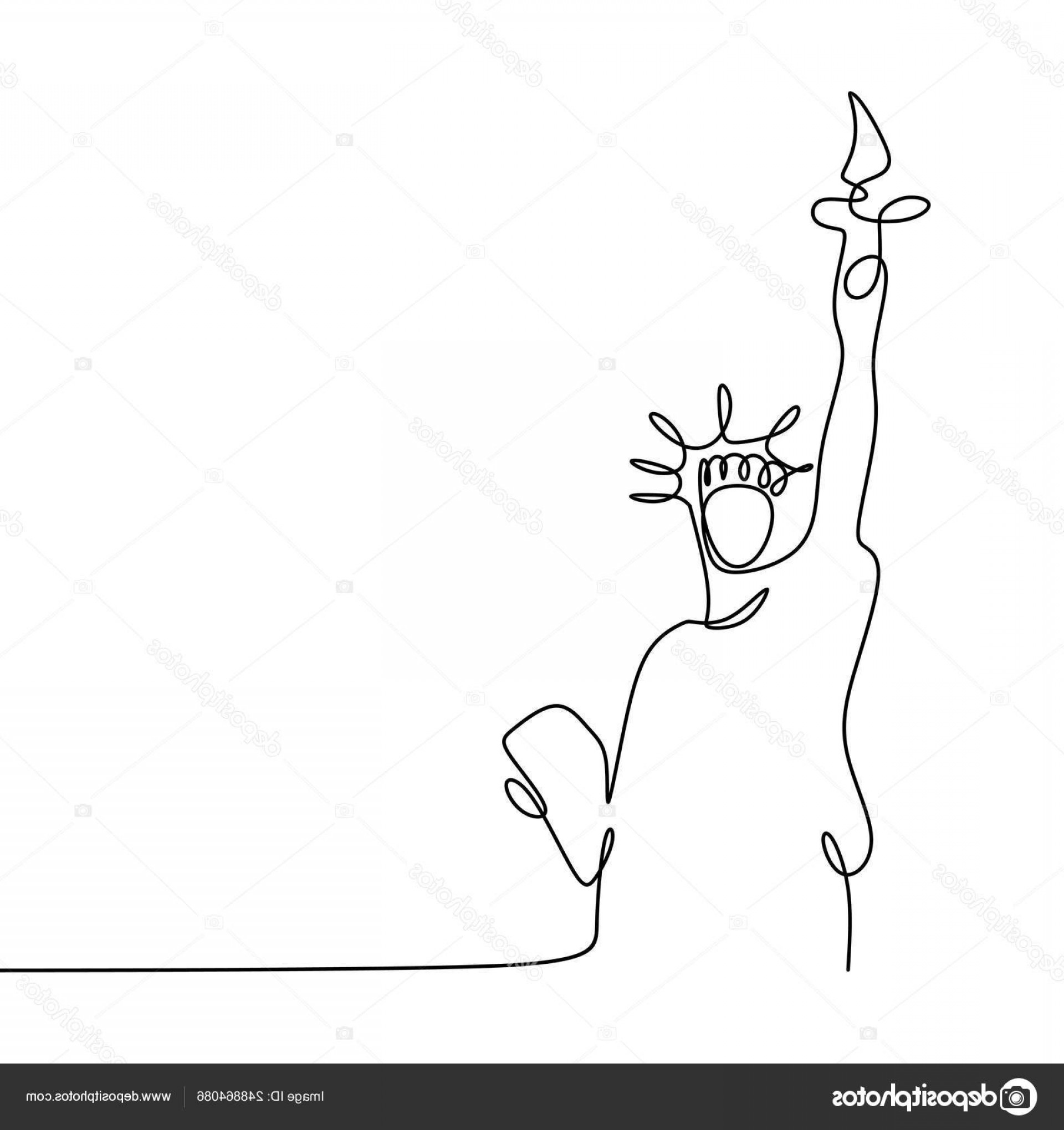 1920x2040 Stock Illustration Statue Liberty Continuous One Line Newwaysys