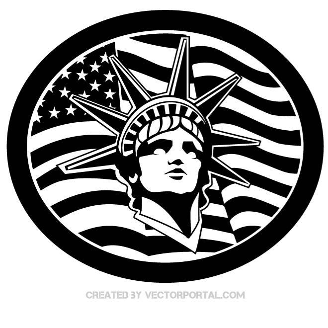 660x660 Statue Of Liberty And American Flag Free Vectors Ui Download