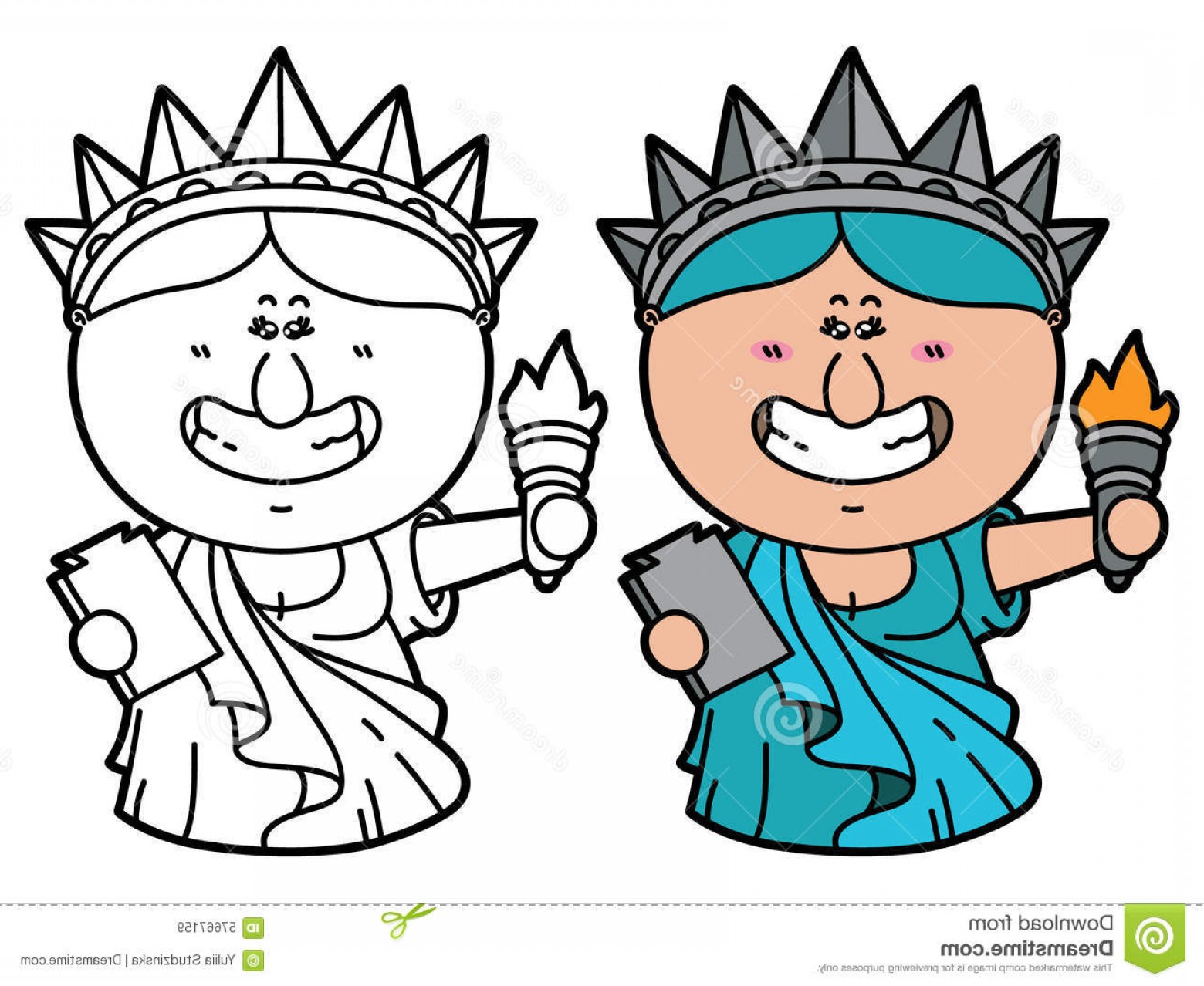 1560x1278 Stock Illustration Funny Statue Liberty Vector Illustration