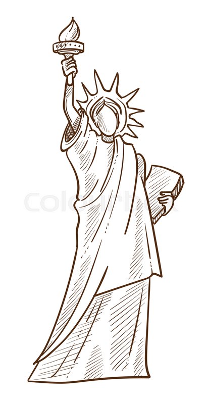 410x800 Usa Symbol Statue Of Liberty Isolated Stock Vector Colourbox