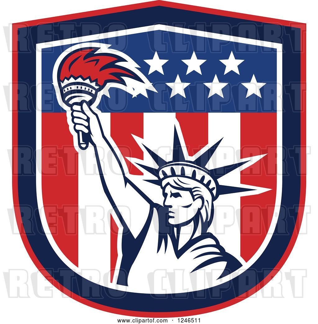 1024x1044 Vector Clip Art Of Retro Statue Of Liberty Holding Up A Torch